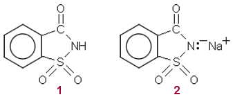 sakkariinin rakennekaavoja
